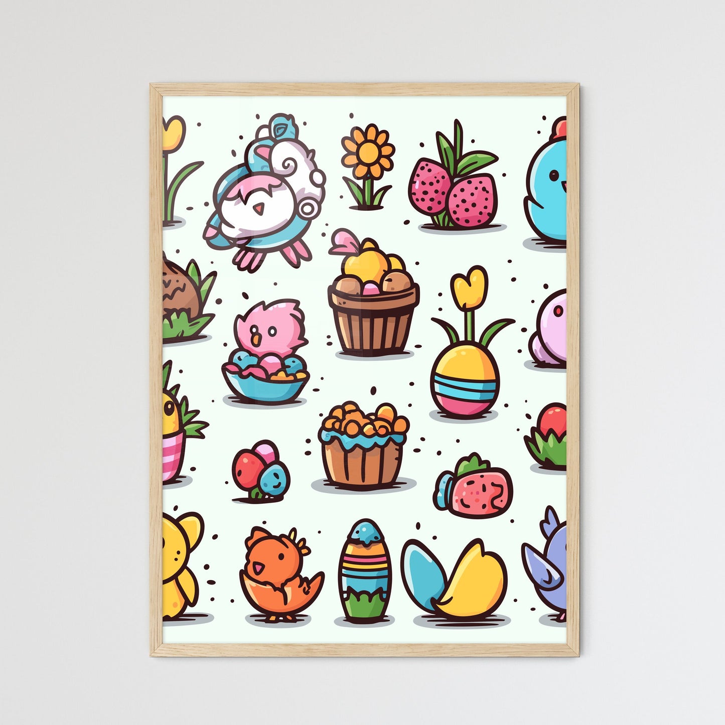 Colorful Easter Icons - Vector Set - A Collection Of Cartoon Animals Default Title
