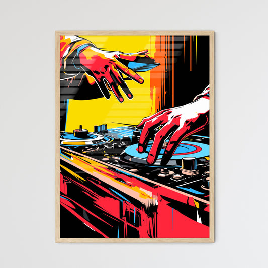 Dj Mixing On The Turntable Modern Abstract P - Framed Art Print