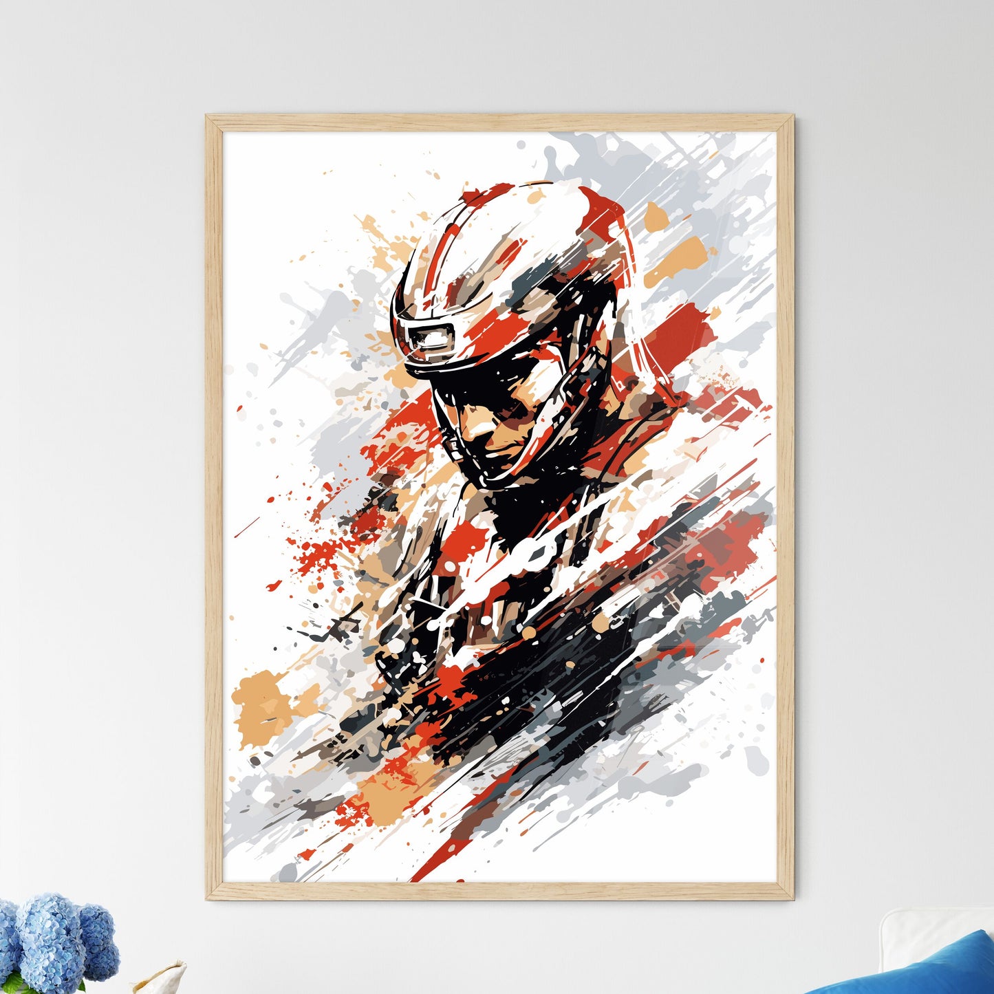 Formula 1 Race Poster - A Man Wearin - Framed Art Print
