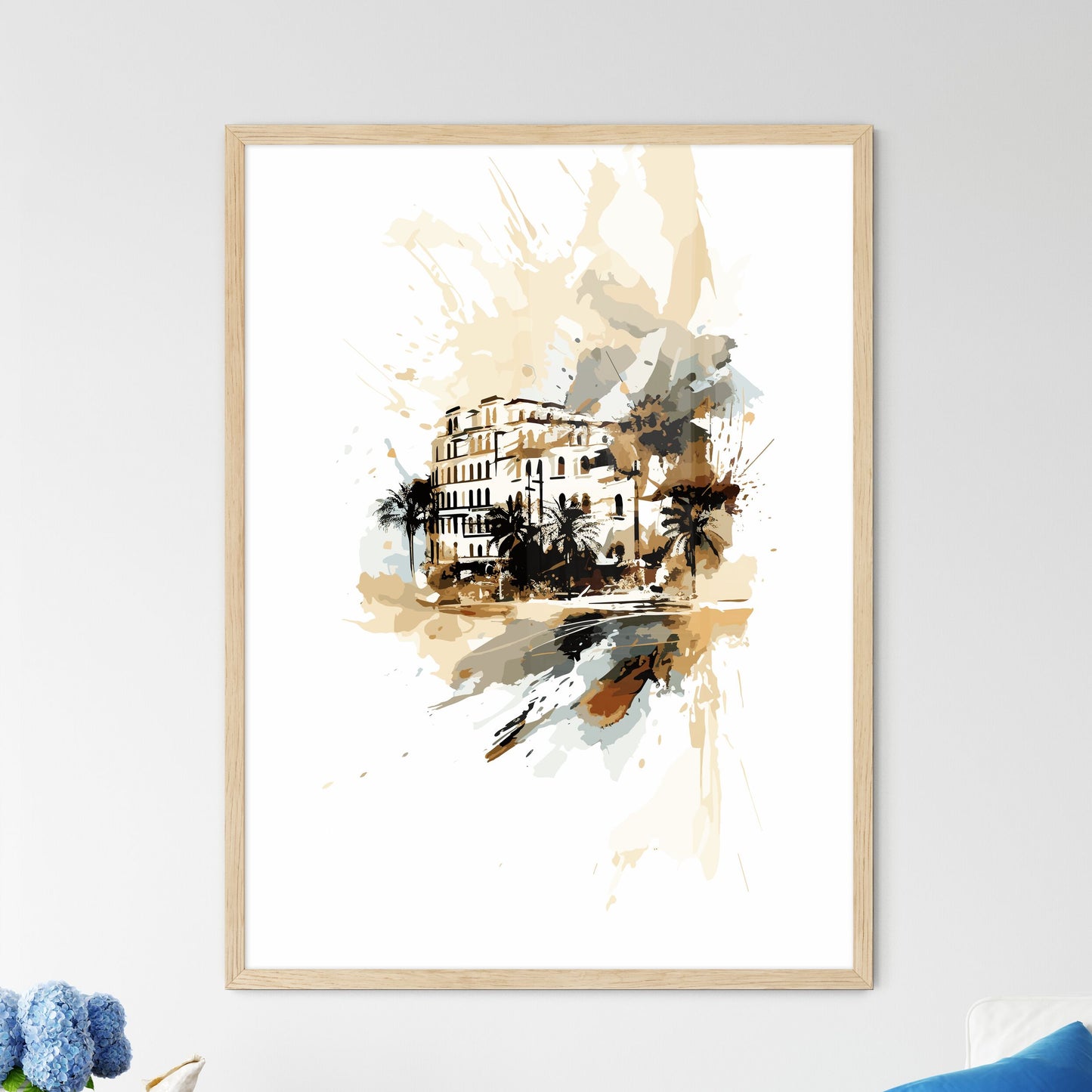 Ibiza Spain Vacation Poster - A Building W - Framed Art Print