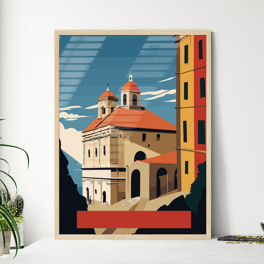 Italy Vacation Poster - A Building With A Steeple And A Steeple Framed Art