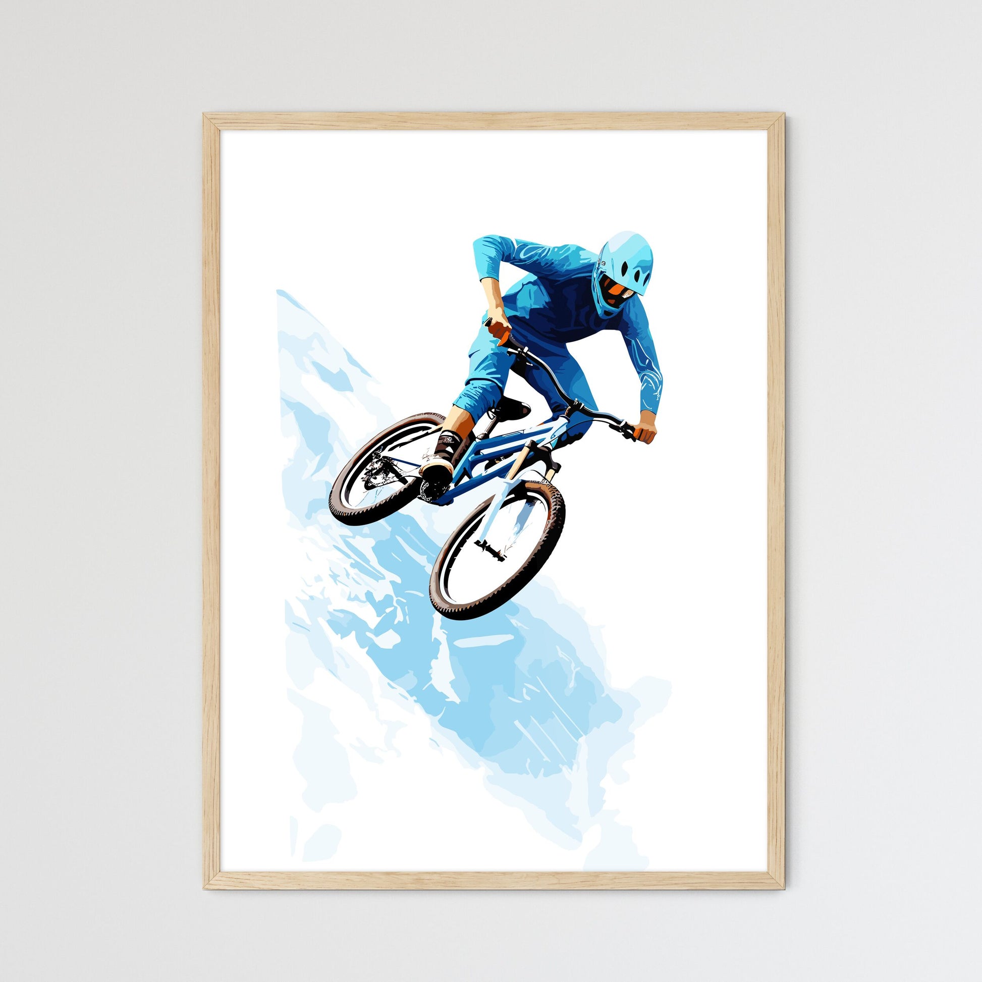 Man Doing An Jump With A Bmx Bike Against Sk - Framed Art Print
