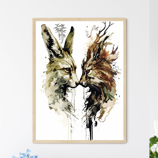The Fox And The Rabbit Poster - A Painting Of A Fox And A Fox Default Title
