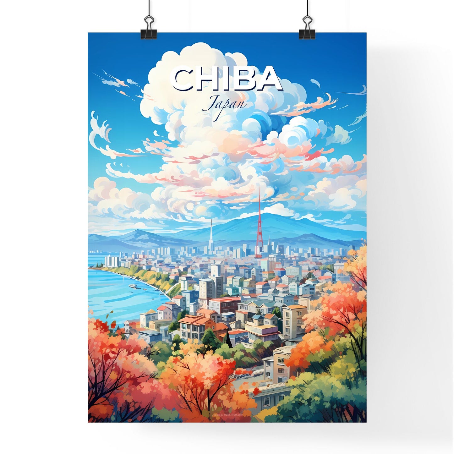 Chiba Japan Skyline - A City By The Water - Customizable Travel Gift Default Title