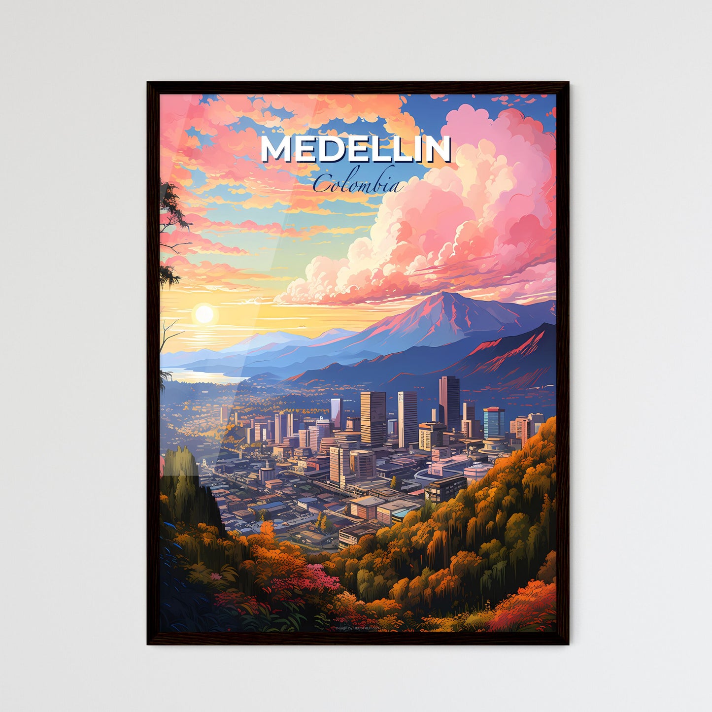 Medellin Colombia Skyline - A City In The Mountains - Customizable Travel Gift Default Title