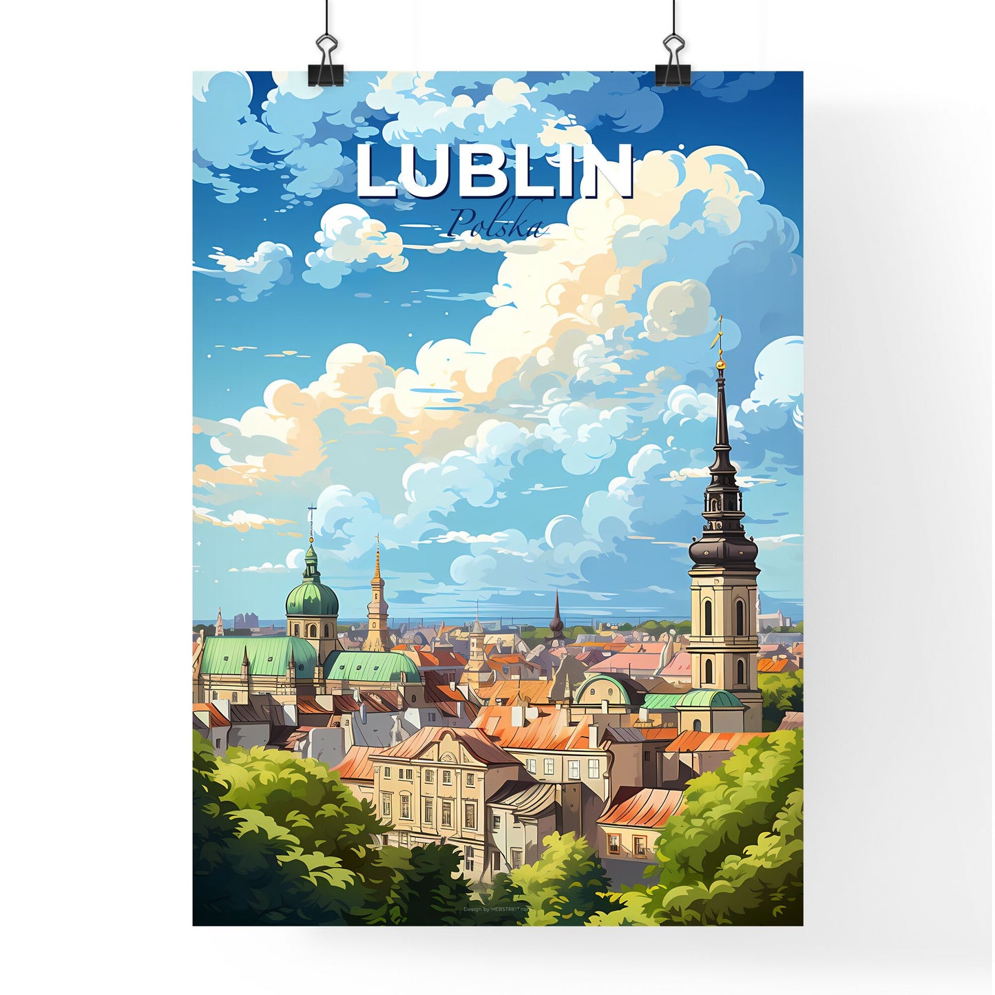 Lublin Polska Skyline - A City With Many Towers And Buildings - Customizable Travel Gift Default Title