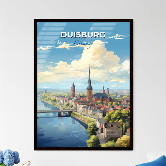 Duisburg Germany Skyline - A City With A Bridge And Trees - Customizable Travel Gift Default Title