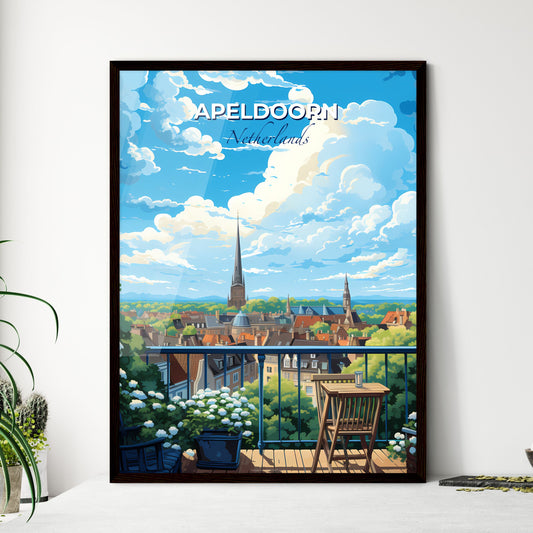 Apeldoorn Netherlands Skyline - A Balcony With A View Of A City And A Tall Tower - Customizable Travel Gift Default Title