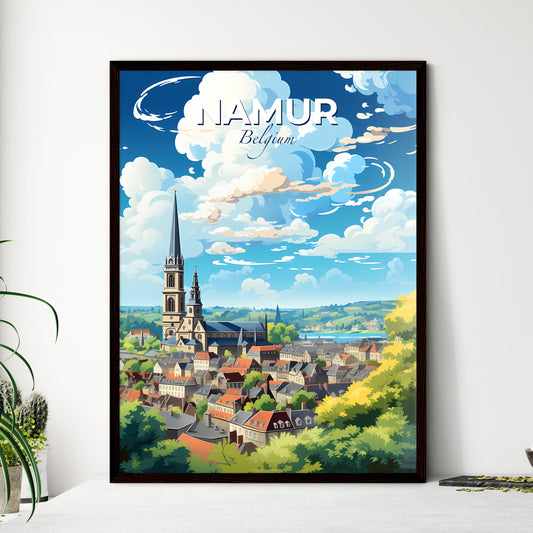 Namur Belgium Skyline - A City With A Tall Tower And A Church - Customizable Travel Gift Default Title