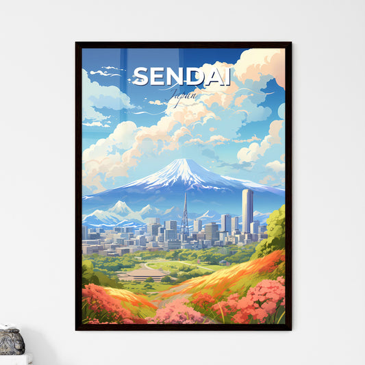 Sendai Japan Skyline - A Landscape Of A City With A Mountain In The Background - Customizable Travel Gift Default Title