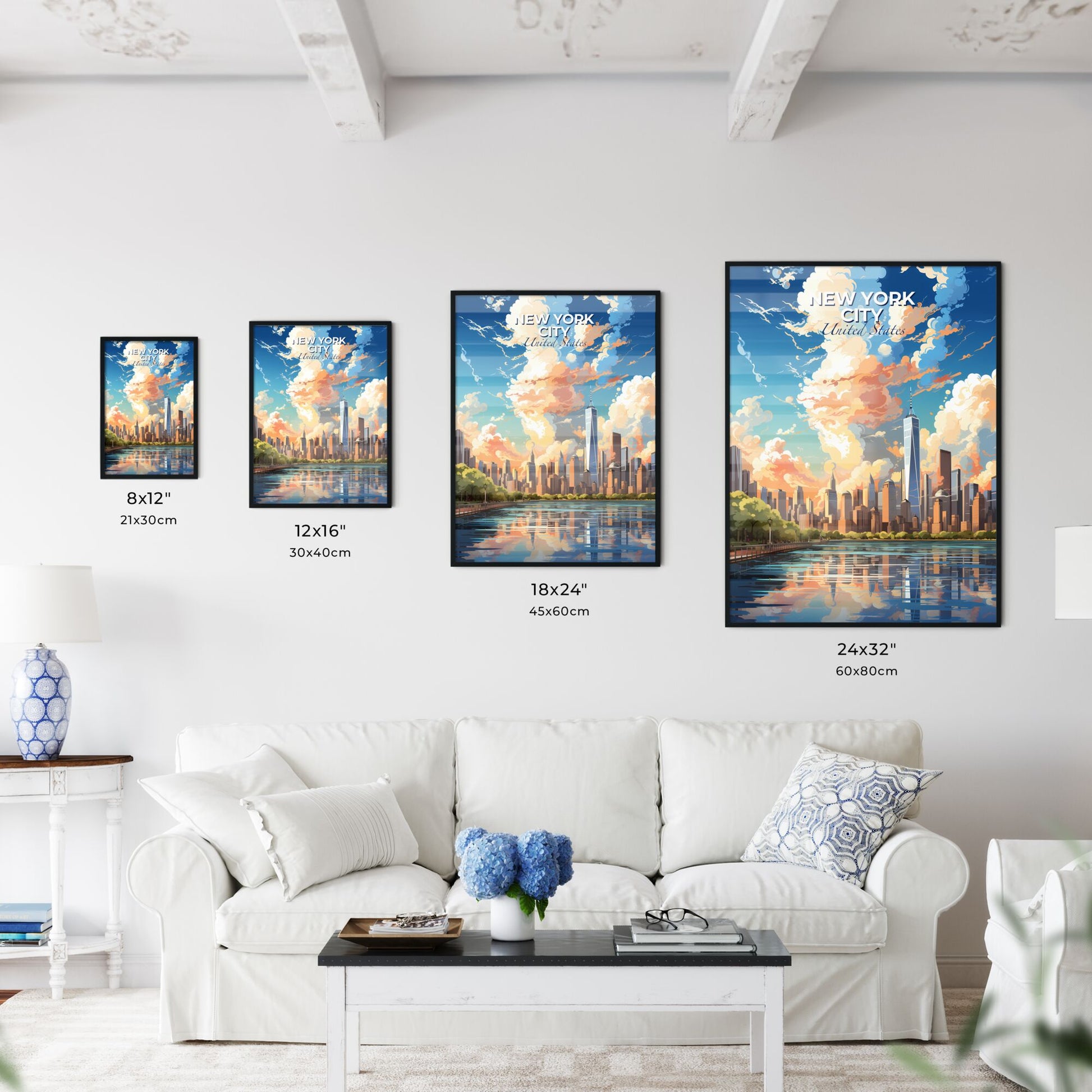 New York City Skyline - A City Skyline With Trees And A Body Of Water - Customizable Travel Gift Default Title