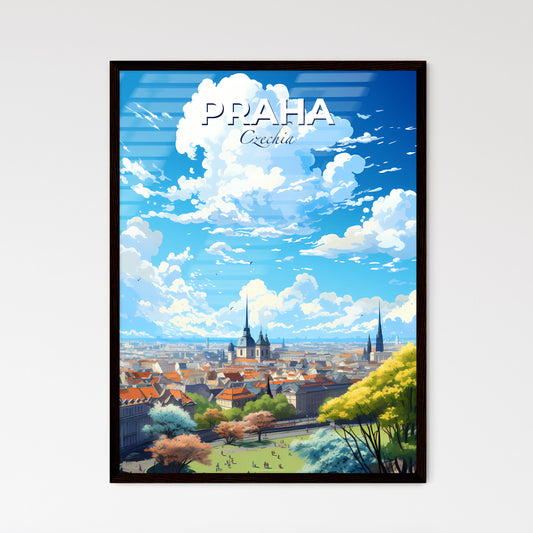 Praha Czechia Skyline - A City With Many Buildings And Trees - Customizable Travel Gift Default Title