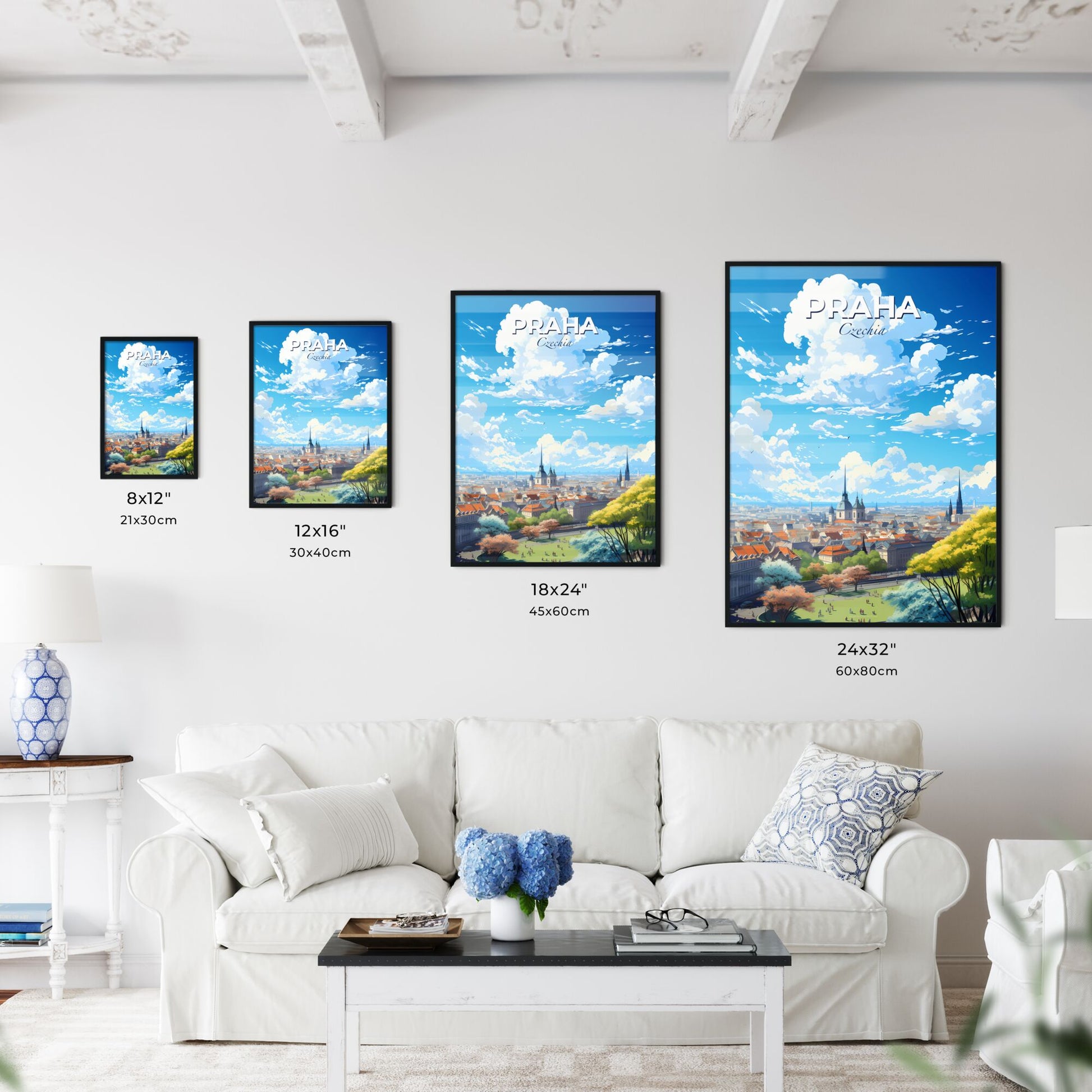 Praha Czechia Skyline - A City With Many Buildings And Trees - Customizable Travel Gift Default Title