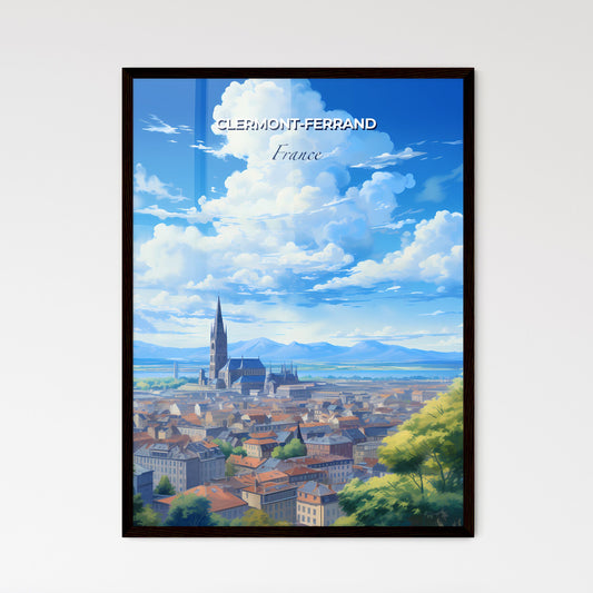 Clermont-Ferrand France Skyline - A City With A Tall Tower And A Large Building - Customizable Travel Gift Default Title