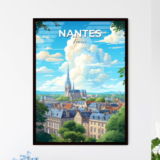 Nantes France Skyline - A City With A Tall Spire And Trees - Customizable Travel Gift Default Title