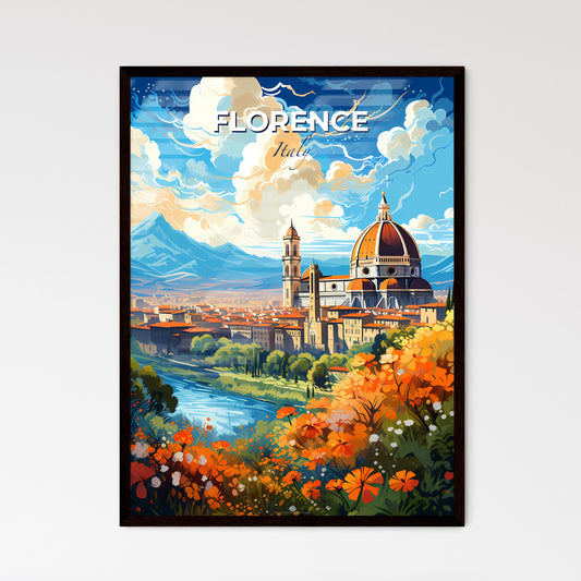 Florence Italy Skyline - A Painting Of A City With A Dome And A River - Customizable Travel Gift Default Title