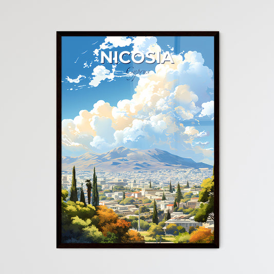 Nicosia Cyprus Skyline - A Landscape Of A City With Trees And Mountains In The Background - Customizable Travel Gift Default Title