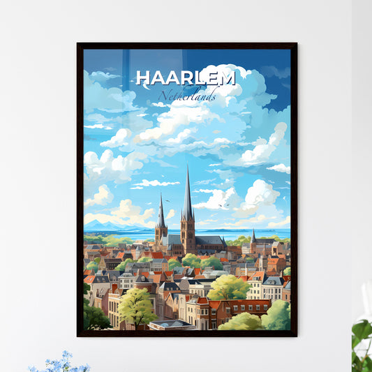 Haarlem Netherlands Skyline - A City With A Tall Spire And Trees - Customizable Travel Gift Default Title