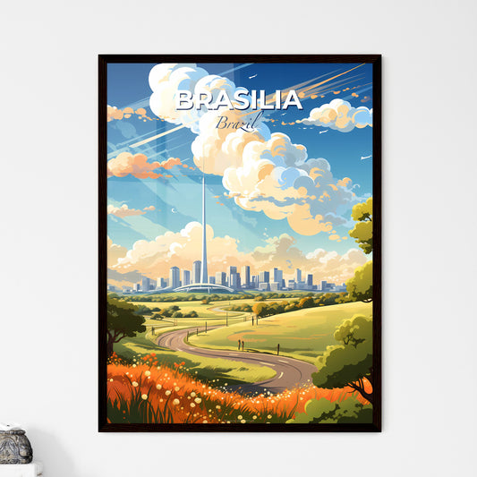 Brasilia Brazil Skyline - A Landscape With A Road And A City In The Distance - Customizable Travel Gift Default Title