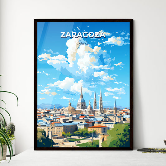 A Poster of Zaragoza Spain Skyline - A City With Many Spires And Towers - Customizable Travel Gift Default Title