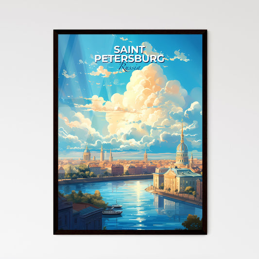 Saint Petersburg Russia Skyline - A River With Buildings And Clouds In The Sky - Customizable Travel Gift Default Title