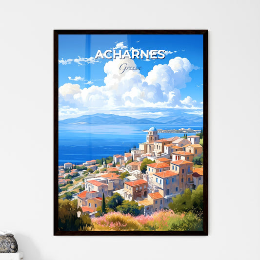 Acharnes Greece Skyline - A Town On A Hill By The Water - Customizable Travel Gift Default Title