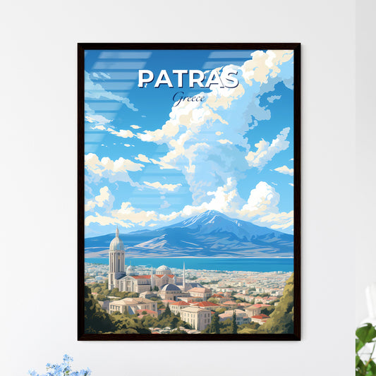 Patras Greece Skyline - A City With A Mountain In The Background - Customizable Travel Gift Default Title