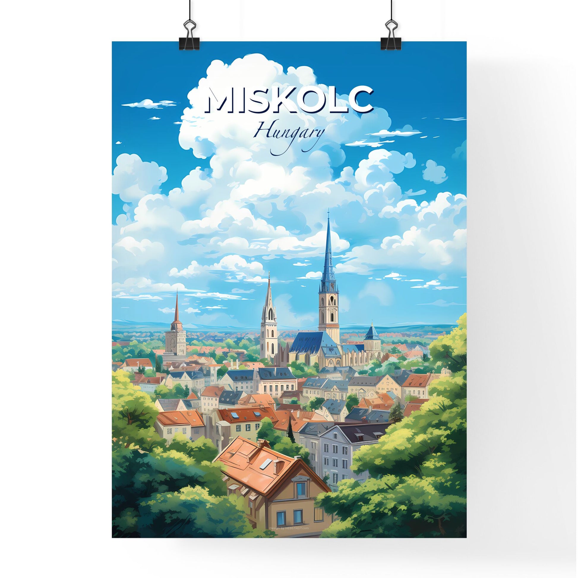 Miskolc Hungary Skyline - A City With Many Towers And Trees - Customizable Travel Gift Default Title
