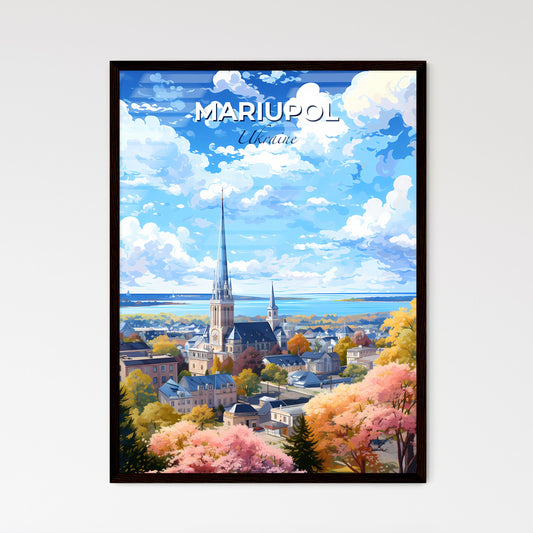 Mariupol Ukraine Skyline - A City With A Steeple And Trees - Customizable Travel Gift Default Title