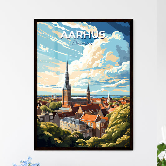 Aarhus Danmark Skyline - A City With A Tall Tower - Customizable Travel Gift Default Title