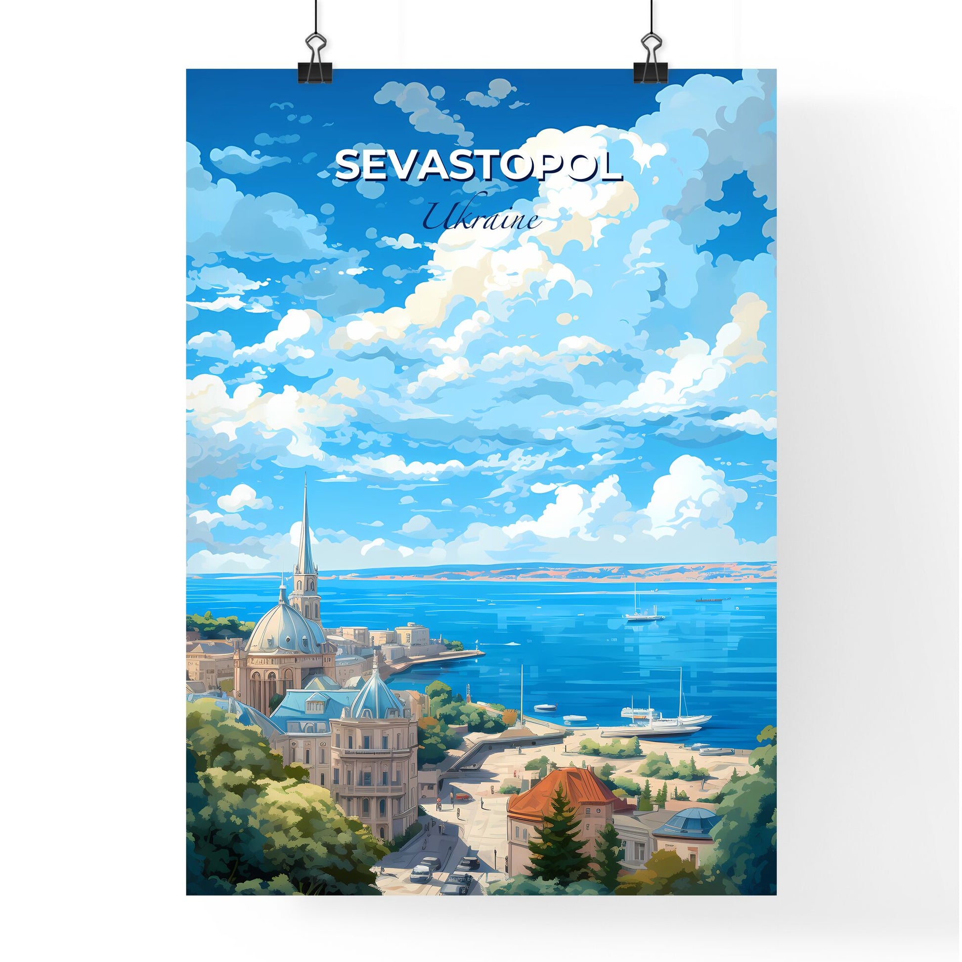 Sevastopol Ukraine Skyline - A City By The Water - Customizable Travel Gift Default Title