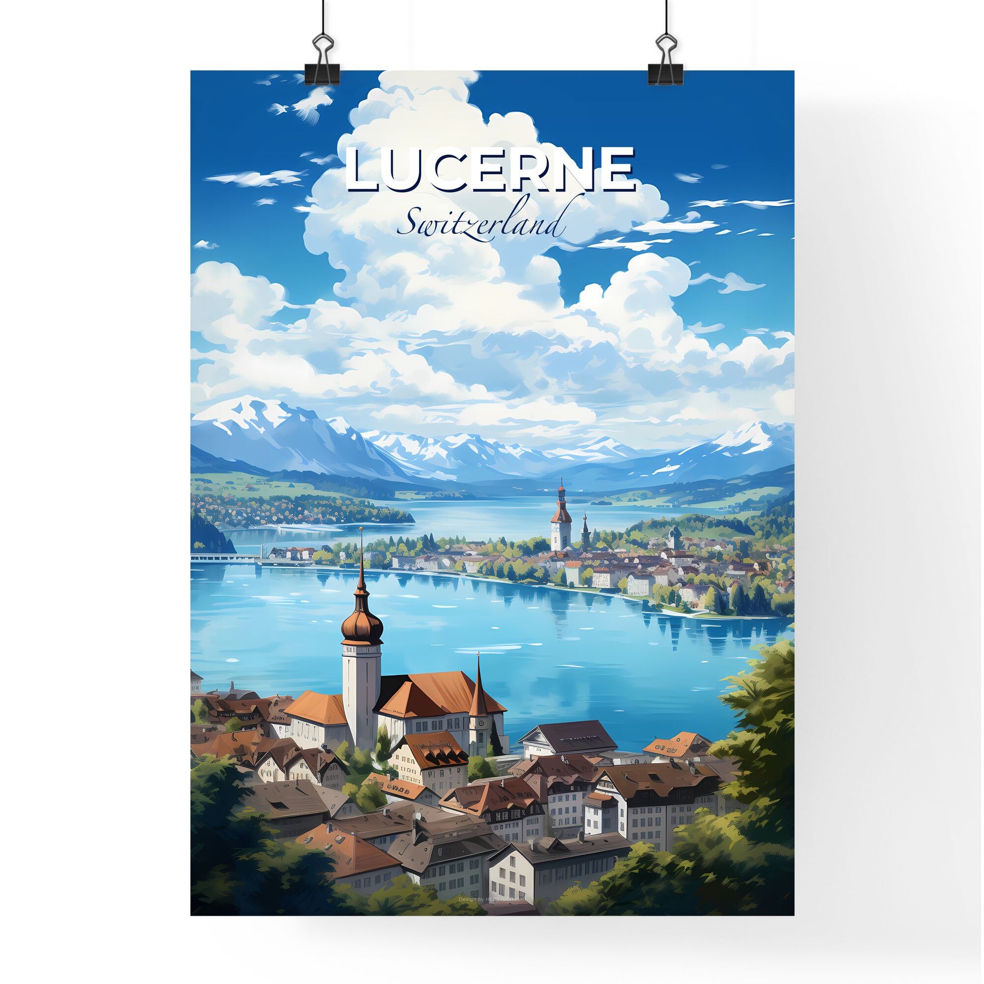 Lucerne Switzerland Skyline - A City By A Lake - Customizable Travel Gift Default Title