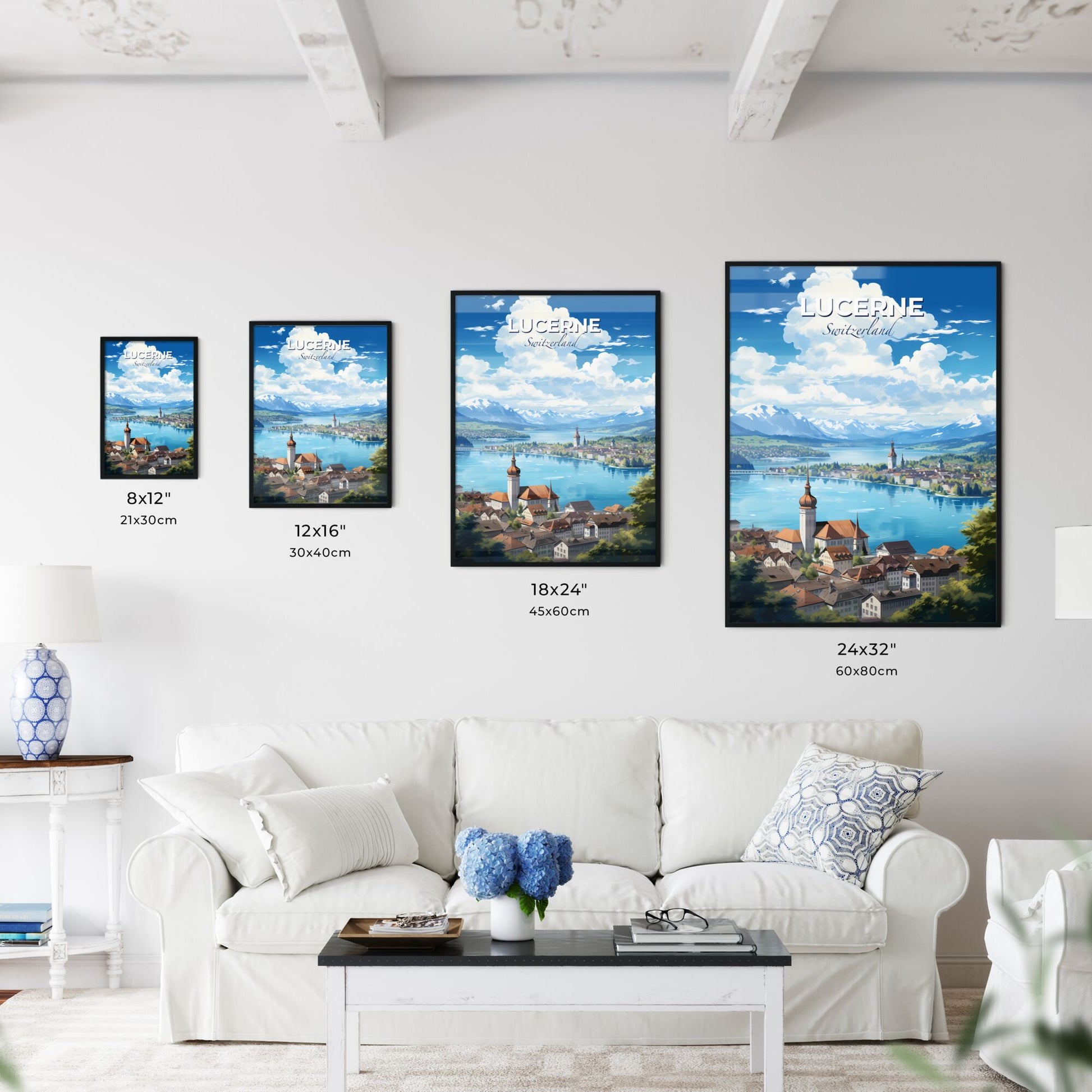 Lucerne Switzerland Skyline - A City By A Lake - Customizable Travel Gift Default Title