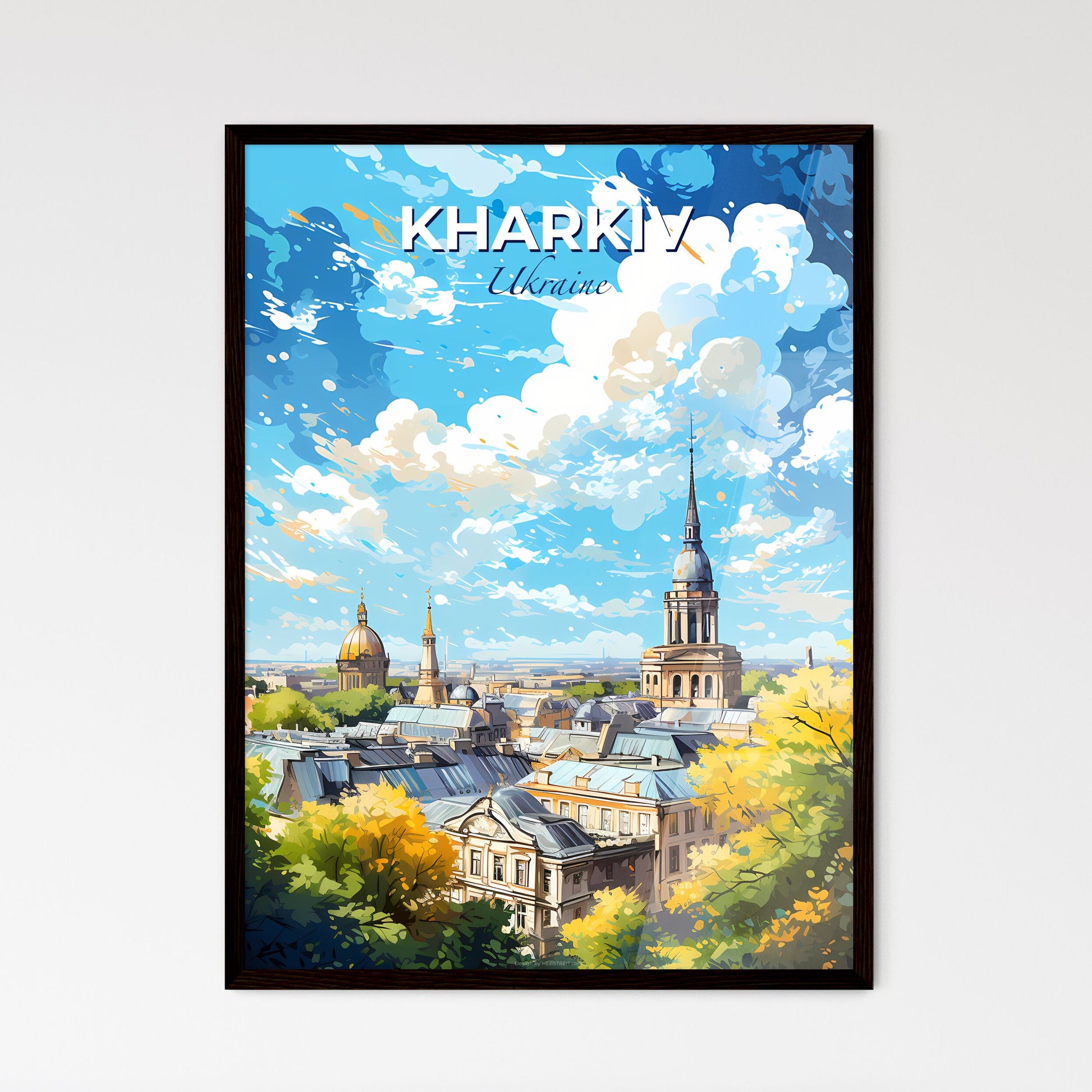 Kharkiv Ukraine Skyline - A City With A Steeple And Trees - Customizable Travel Gift Default Title