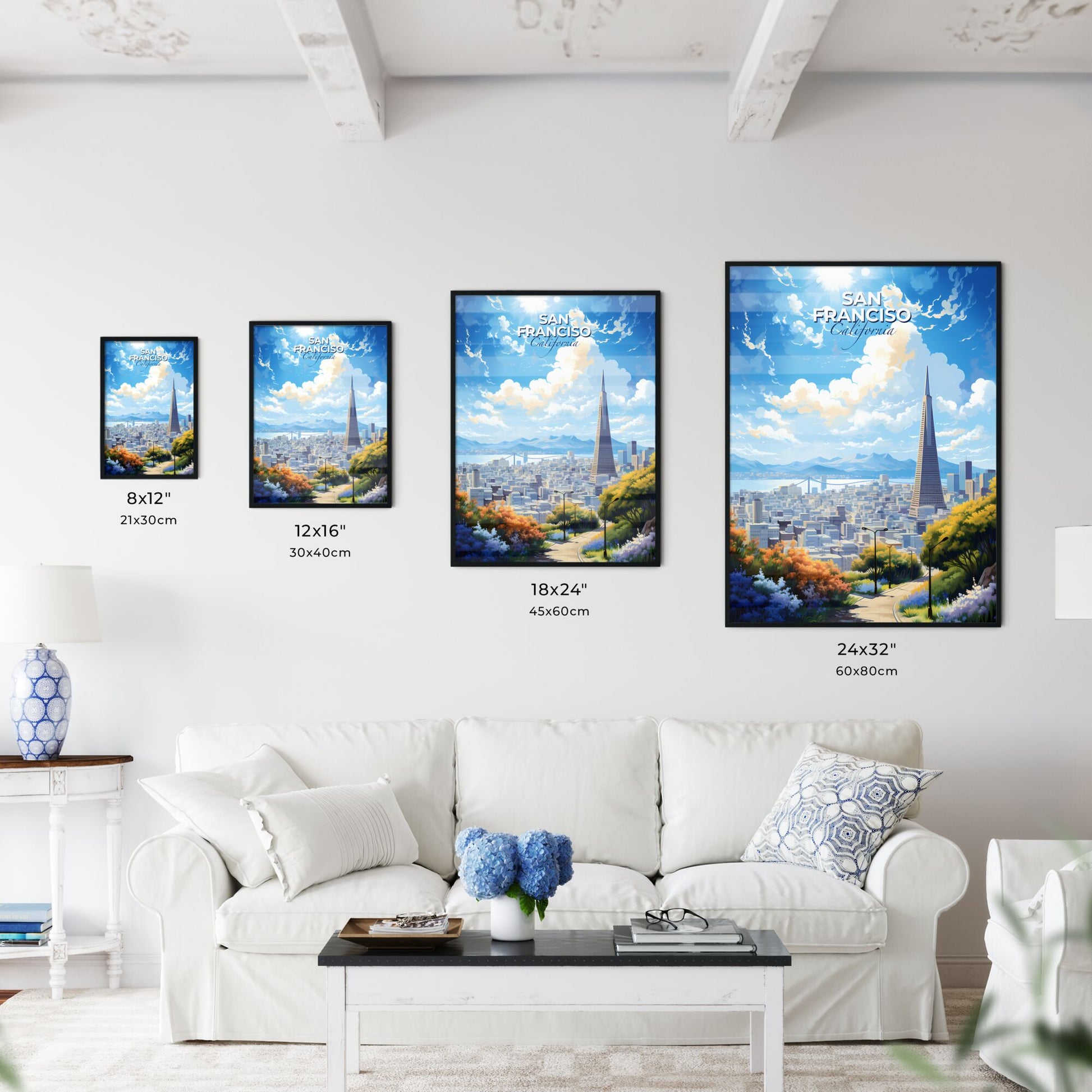 San Franciso Skyline - A City Landscape With A Tall Tower And Trees - Customizable Travel Gift Default Title