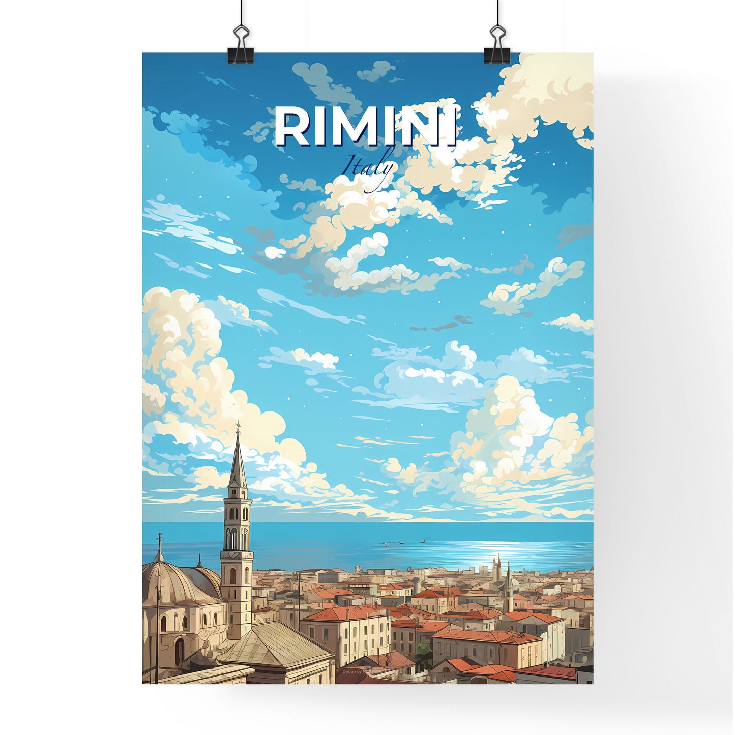 Rimini Italy Skyline - A City With A Dome And A Domed Roof - Customizable Travel Gift Default Title