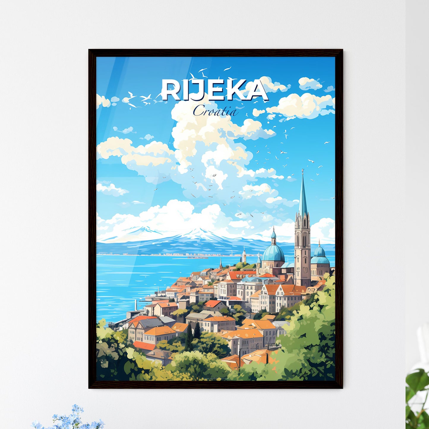 Rijeka Croatia Skyline - A City By The Water - Customizable Travel Gift Default Title