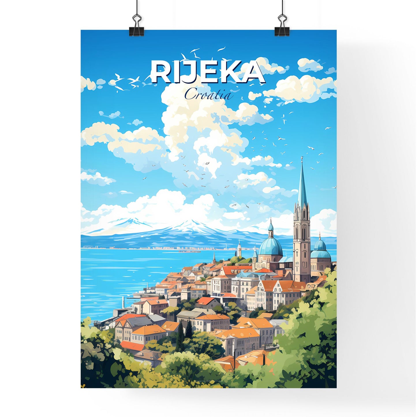 Rijeka Croatia Skyline - A City By The Water - Customizable Travel Gift Default Title