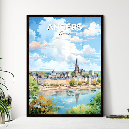 Angers France Skyline - A Watercolor Of A City With A Church And Trees - Customizable Travel Gift Default Title