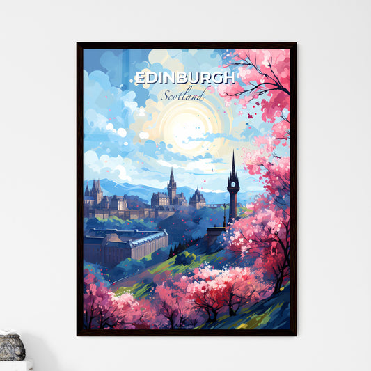 Edinburgh Scotland Skyline - A Painting Of A Castle And A City - Customizable Travel Gift Default Title