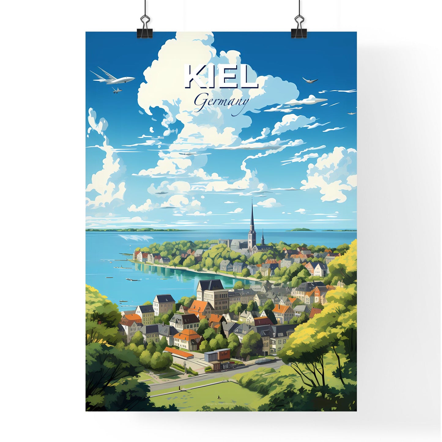 Kiel Germany Skyline - A City By The Water - Customizable Travel Gift Default Title