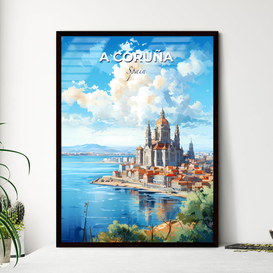 A Corua Spain Skyline - A Large Building With A Large Dome On The Side Of A City By Water - Customizable Travel Gift Default Title