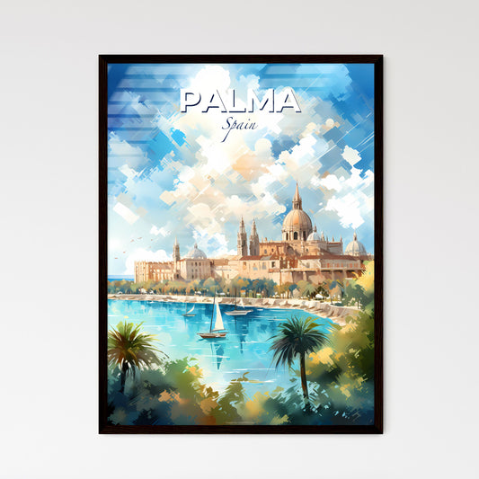 Palma Spain Skyline - A Water Body With A Building And Boats In It - Customizable Travel Gift Default Title
