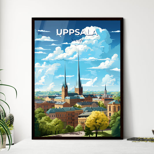 Uppsala Sverige Skyline - A City With Towers And Trees - Customizable Travel Gift Default Title