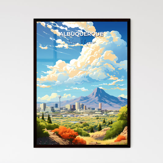 Albuquerque New Mexico Skyline - A Landscape Of A City And Mountains - Customizable Travel Gift Default Title