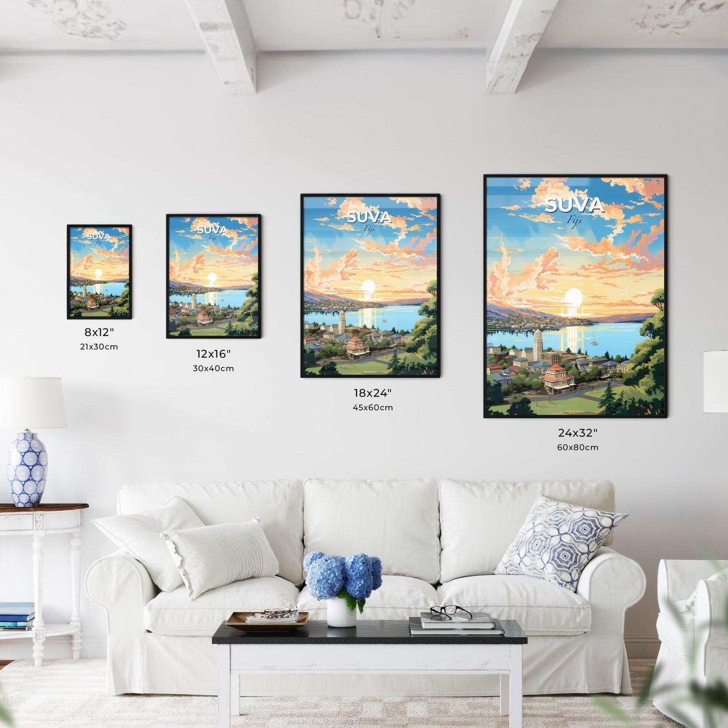 Suva Fiji Skyline - A City By The Water - Customizable Travel Gift Default Title