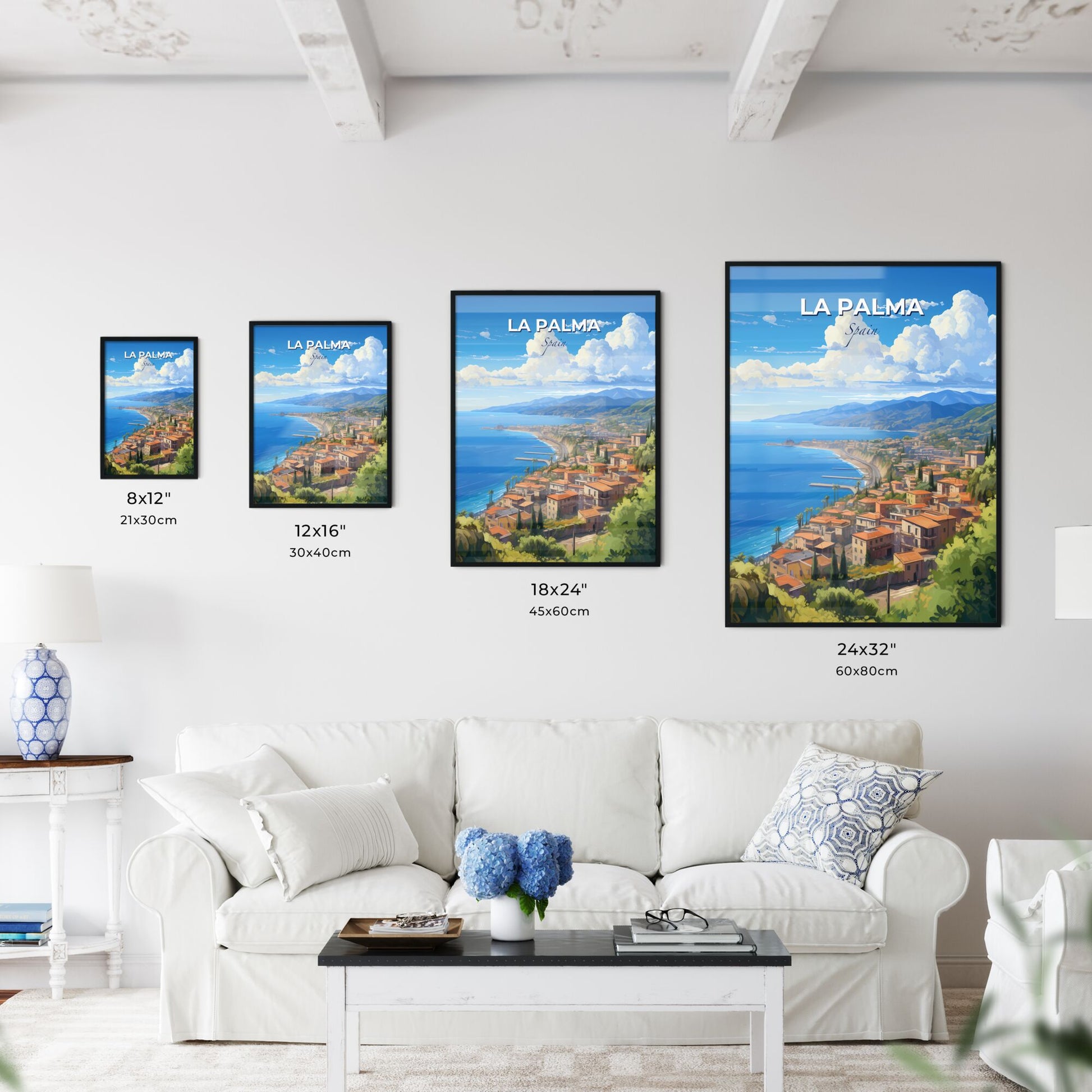 La Palma Spain Skyline - A Town On A Hillside By The Sea - Customizable Travel Gift Default Title