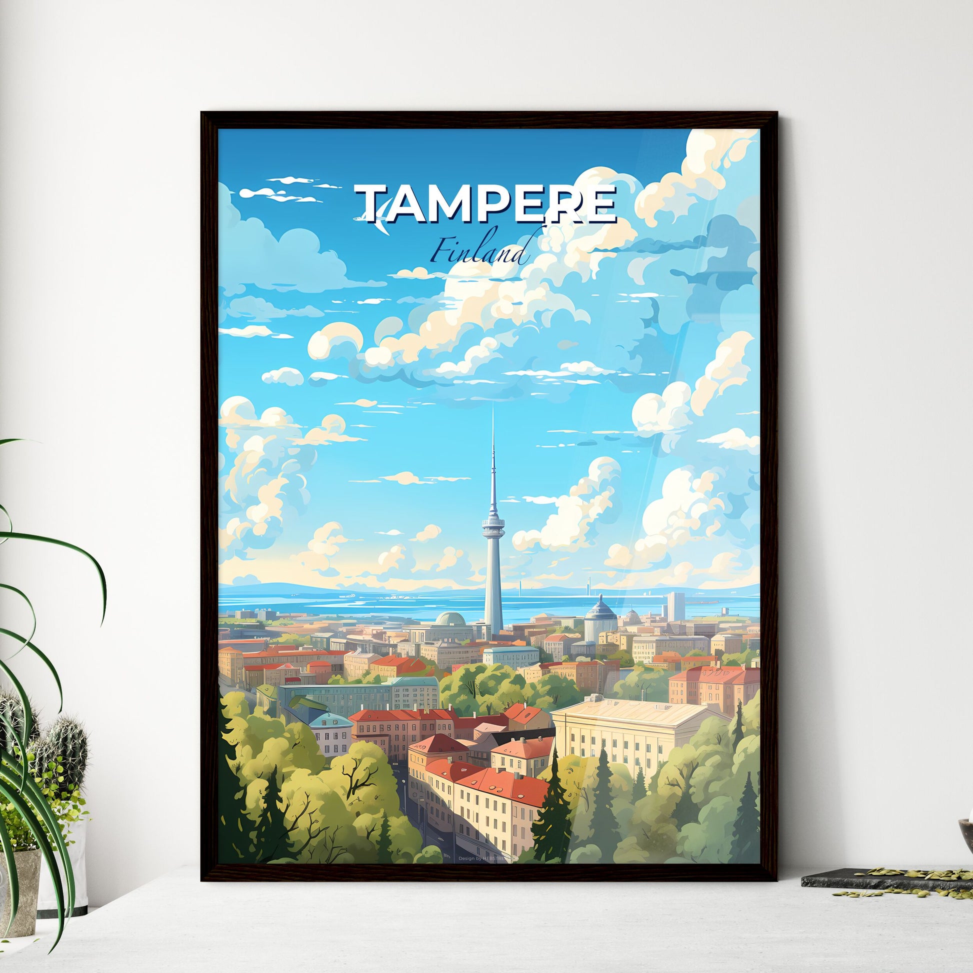 Tampere Finland Skyline - A City With A Tower And Buildings - Customizable Travel Gift Default Title