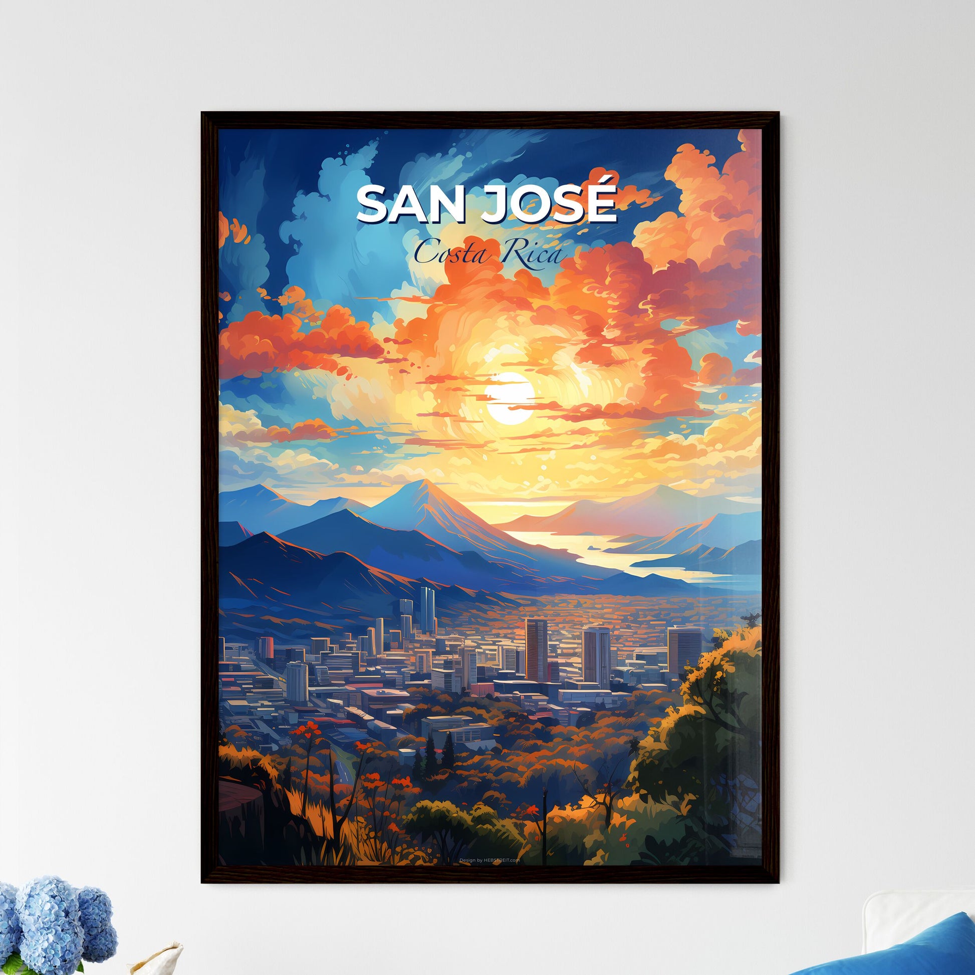 San José Costa Rica Skyline - A Cityscape With Mountains And Trees - Customizable Travel Gift Default Title