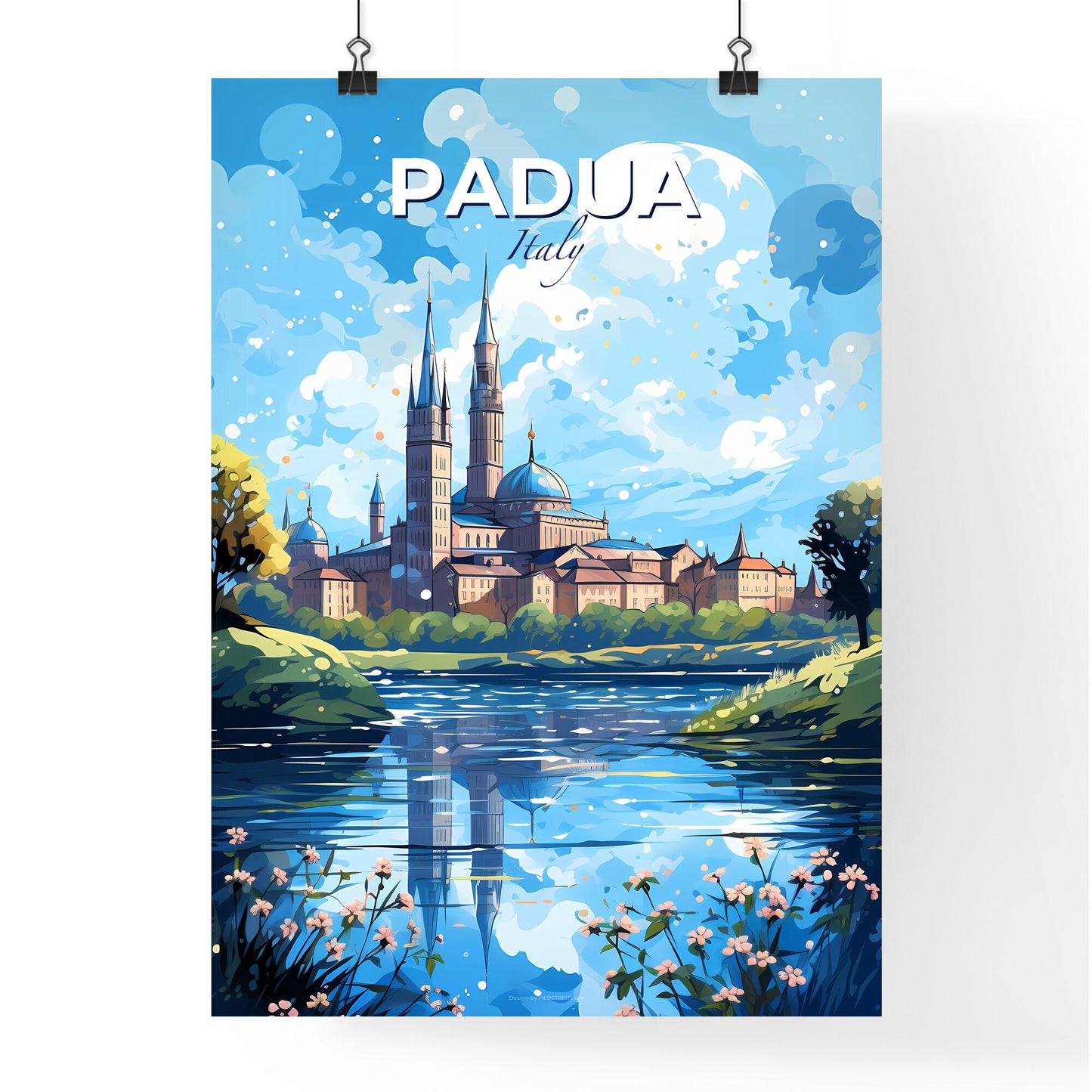 Padua Italy Skyline - A Castle By A Lake - Customizable Travel Gift Default Title